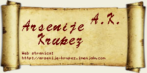 Arsenije Krupež vizit kartica